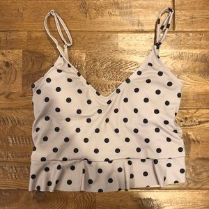 Kortni Jeane Polka Dot Scoop Back Top